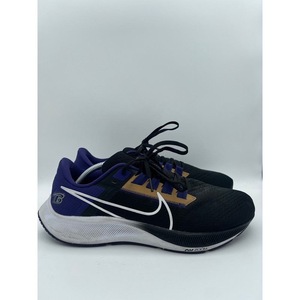 Nike Air Zoom Pegasus 38 Baltimore Ravens Mens 12 Running Shoes Black DJ0849-001